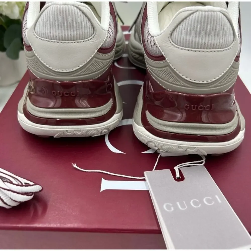 Men's Gucci 2.0 sneakers in white/gray/burgundy size 9 made in Italy